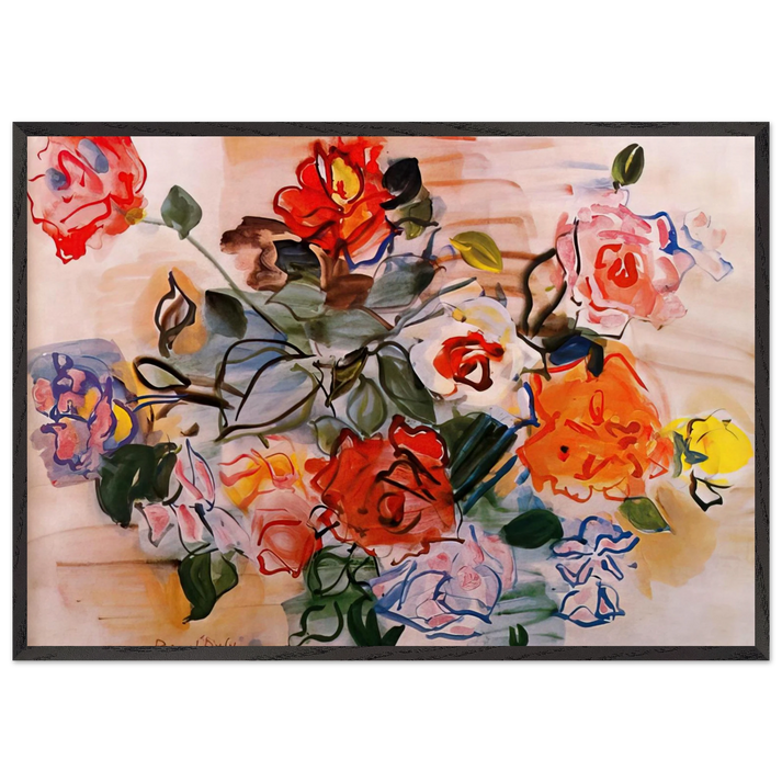 PINK BUNCH 1940 - Raoul Dufy 70x100 cm / 28x40 inches Framed Art Print – Black Wooden Frame