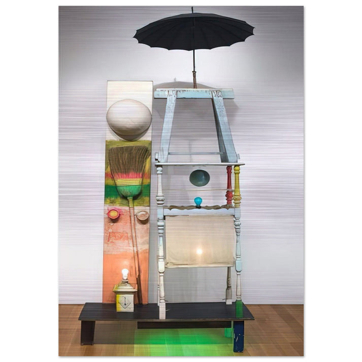 THE TOWER 1957 - Robert Rauschenberg Brushed Aluminum Print - 70x100 cm / 28x40 inches | Robert Rauschenberg Aluminum Print | Robert Rauschenberg Prints