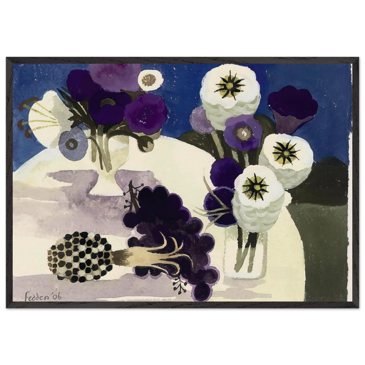 Blue - 2006 - Mary Fedden 70x100 cm / 28x40 inches Framed Art Print – Black Wooden Frame