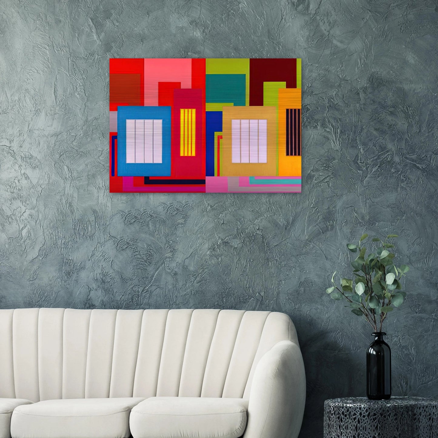 Super Size - 2000 - Peter Halley Brushed Aluminum Print - 70x100 cm / 28x40 inches | Peter Halley Aluminum Print | Peter Halley Prints