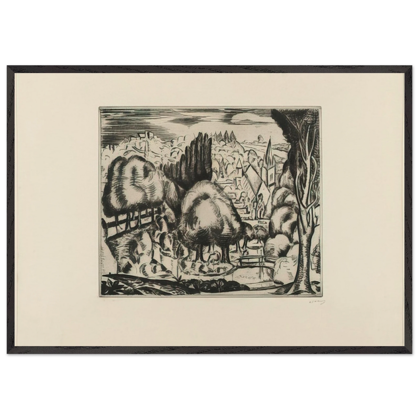 LANDSCAPE 1907 2 - Andre Derain 70x100 cm / 28x40 inches Framed Art Print – Black Wooden Frame