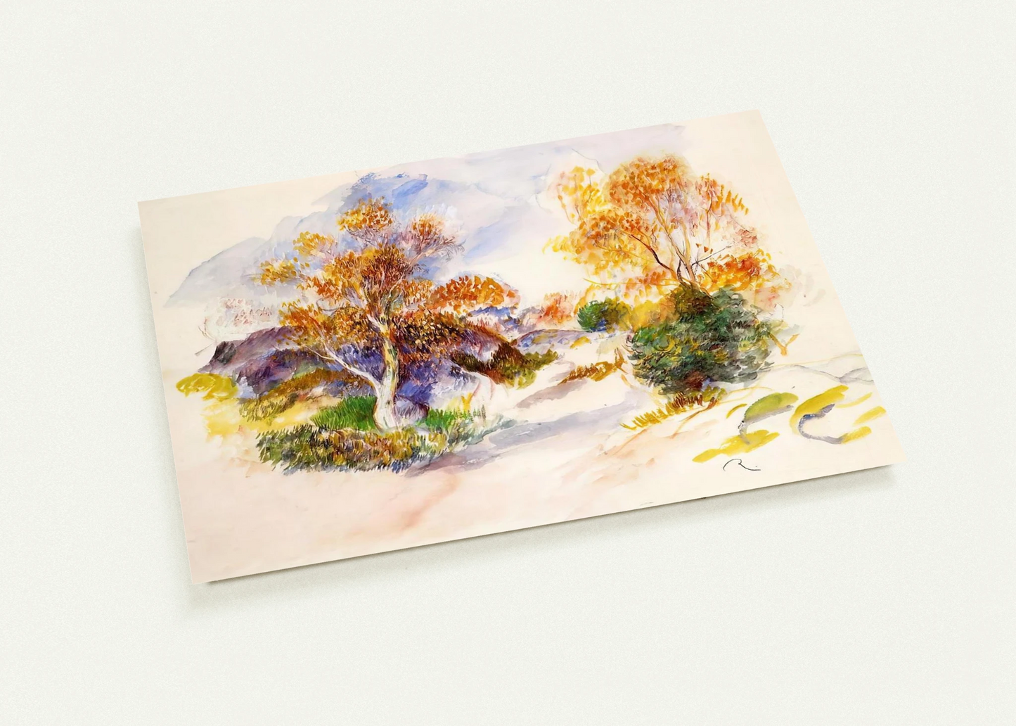 Landscape with Trees By Pierre-Auguste Renoir Pack of 10 Post Cards | Pierre-Auguste Renoir Post Cards | A6 (10.5 x 14.8 cm) - 4.1 x 5.8 inches