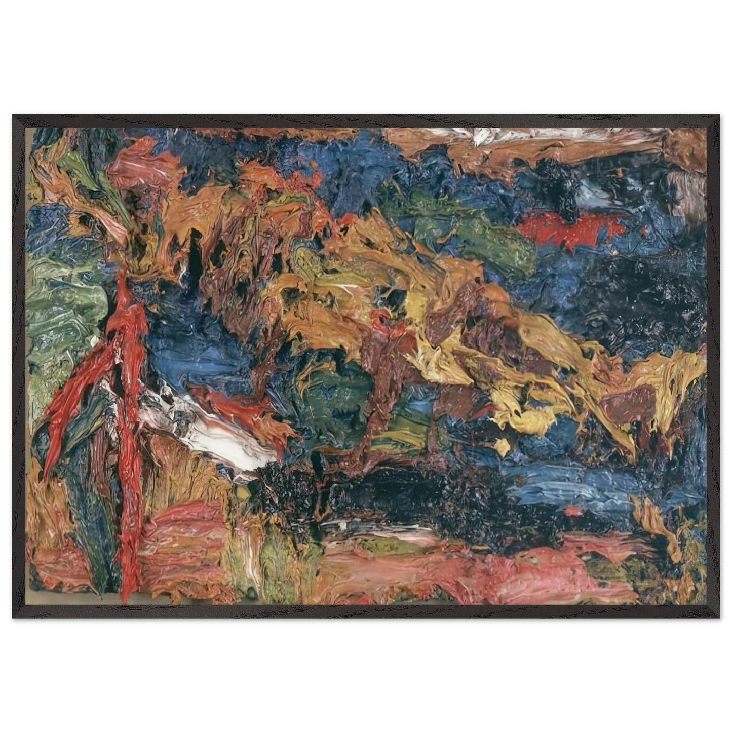 E O W ON HER BLUE EIDERDOWN III - Frank Auerbach Framed Art Print – Black Wooden Frame - Default Title - -Framed Art Print