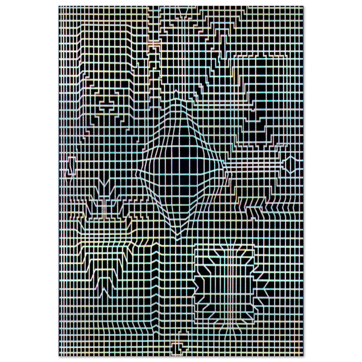 Biadan - 1959 - Victor Vasarely Brushed Aluminum Print - 70x100 cm / 28x40 inches | Victor Vasarely Aluminum Print | Victor Vasarely Prints