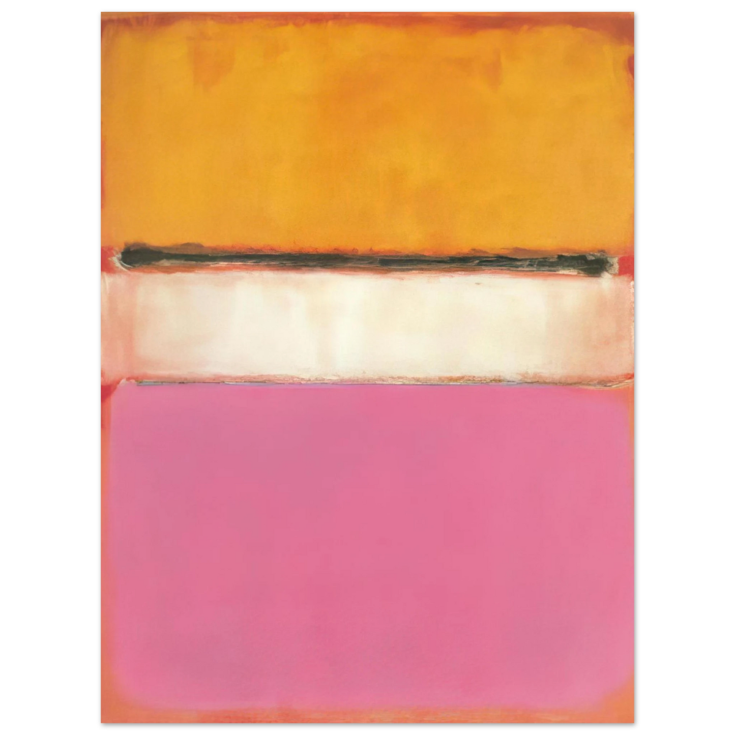 Mark Rothko - White Center Yellow, Pink and Lavender on Rose - 1950 Wall Art - 60x80 cm / 24x32 inches - Premium Wooden Framed Poster With Fine Art Paper-canvas - White frame