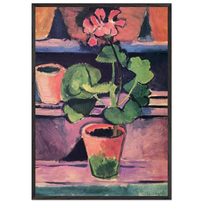 POT OF GERANIUMS 1912 - Henri Matisse 70x100 cm / 28x40 inches Framed Art Print – Black Wooden Frame