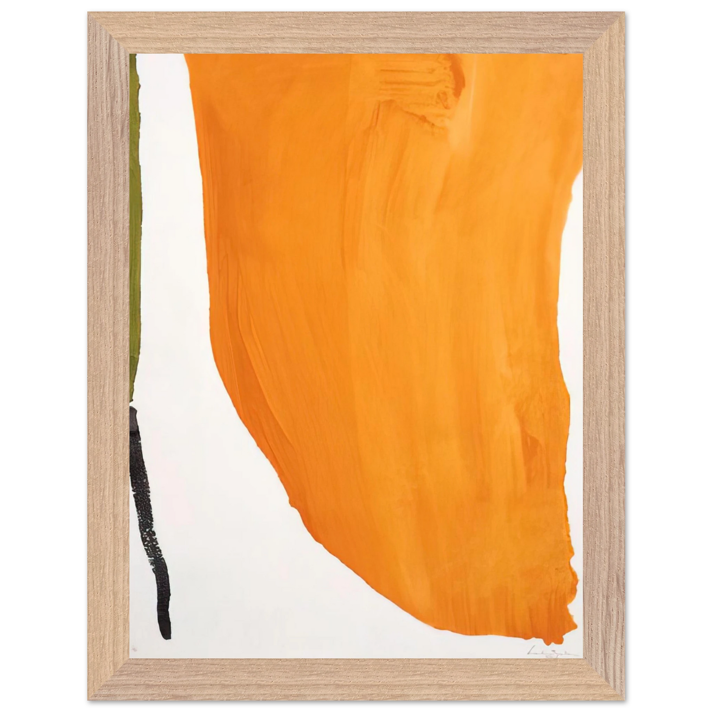 Helen Frankenthaler - Orange Downpour - 1970 Wall art - 50x70 cm / 20x28 inches - Premium Wooden Framed Poster With Fine Art Paper - Wood frame