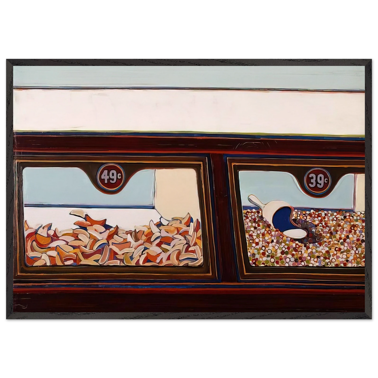 Candy Counter - 1963 - Wayne Thiebaud 70x100 cm / 28x40 inches Framed Art Print – Black Wooden Frame