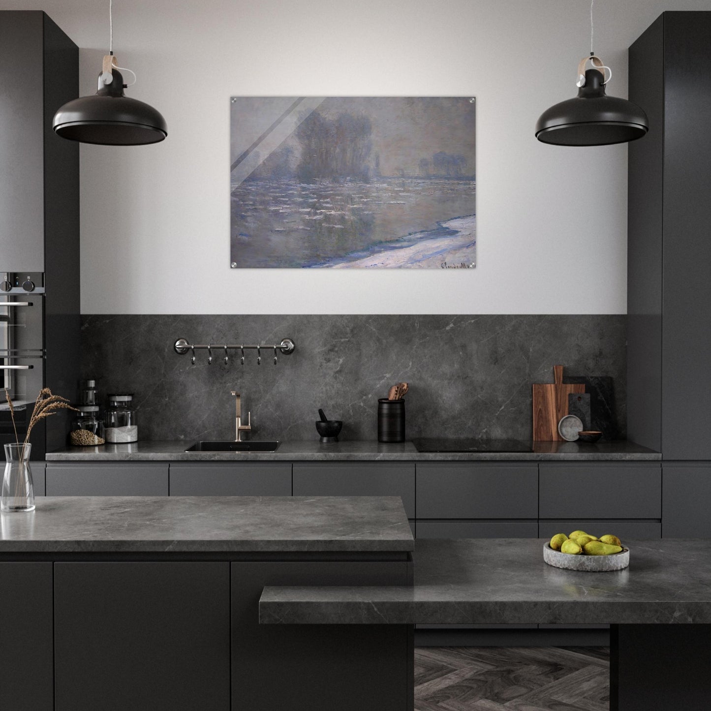 Ice Floes, Misty Morning - claude monet Acrylic Print - 70x100 cm / 28x40″ inches