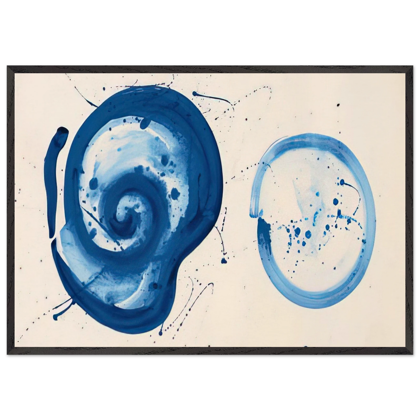 Composition Blue Balls - Sam Francis 70x100 cm / 28x40 inches Framed Art Print – Black Wooden Frame
