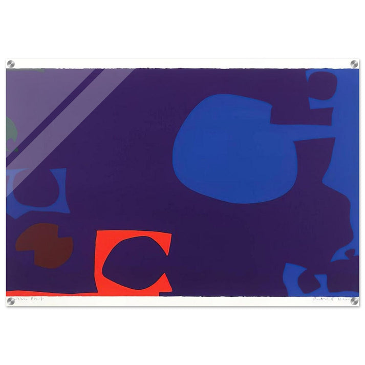 Blue and Deep Violet with Orange, Brown and Green - 1970 - Patrick Heron Acrylic Print - 70x100 cm / 28x40″ inches | Patrick Heron Wall Art | Patrick Heron Prints