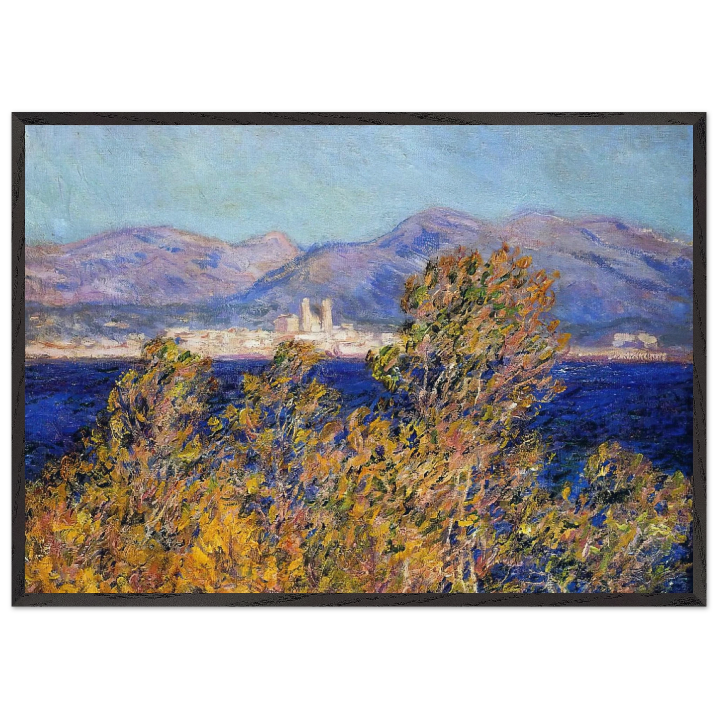 Antibes Seen from the Cape Mistral Wind - claude monet Framed Art Print – Black Wooden Frame - Default Title - -Framed Art Print