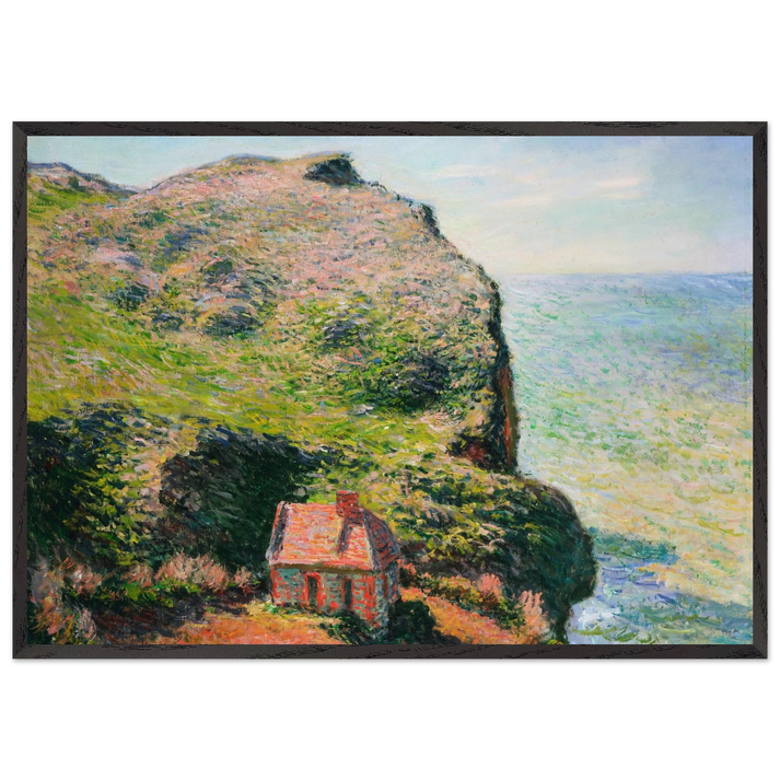 The Customs House - claude monet 70x100 cm / 28x40 inches Framed Art Print – Black Wooden Frame