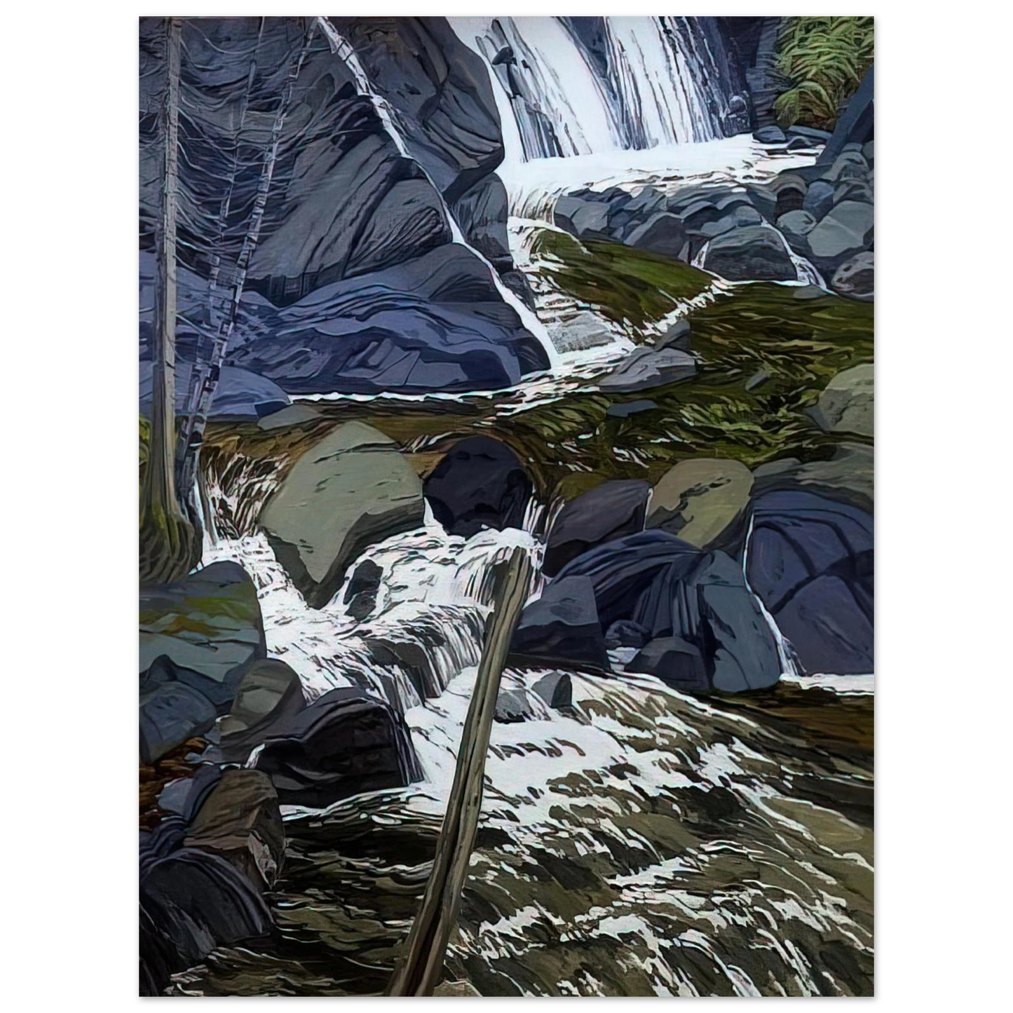 Neil Welliver - Base of Falls - 1989 Fine Art Poster - Default Title
