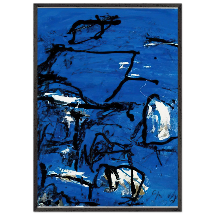 Cuma - Tachisme - Emil Schumacher 70x100 cm / 28x40 inches Framed Art Print – Black Wooden Frame