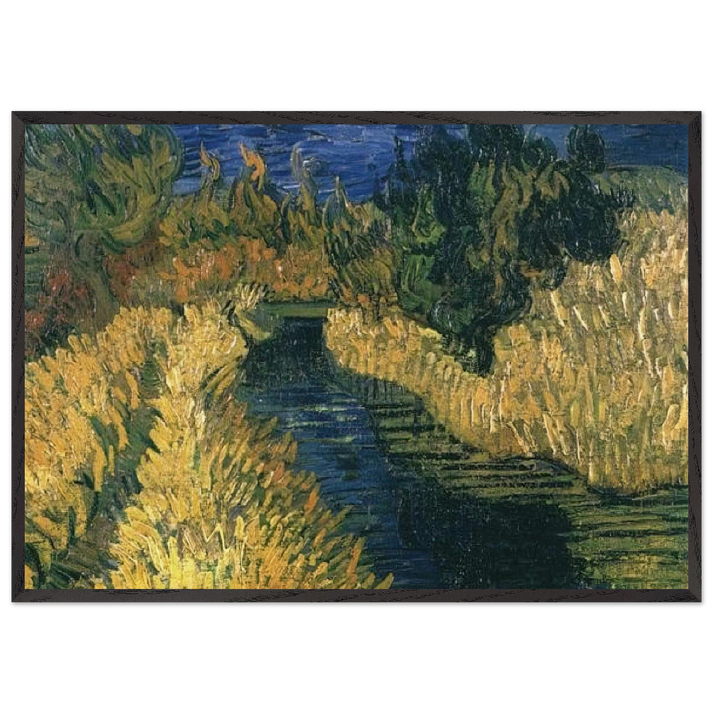 The Little Stream - Vincent van Gogh 70x100 cm / 28x40 inches Framed Art Print – Black Wooden Frame