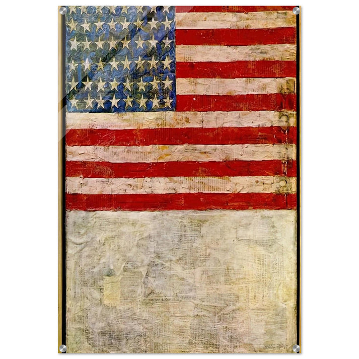 FLAG ABOVE WHITE - Jasper Johns Acrylic Print - 70x100 cm / 28x40″ inches