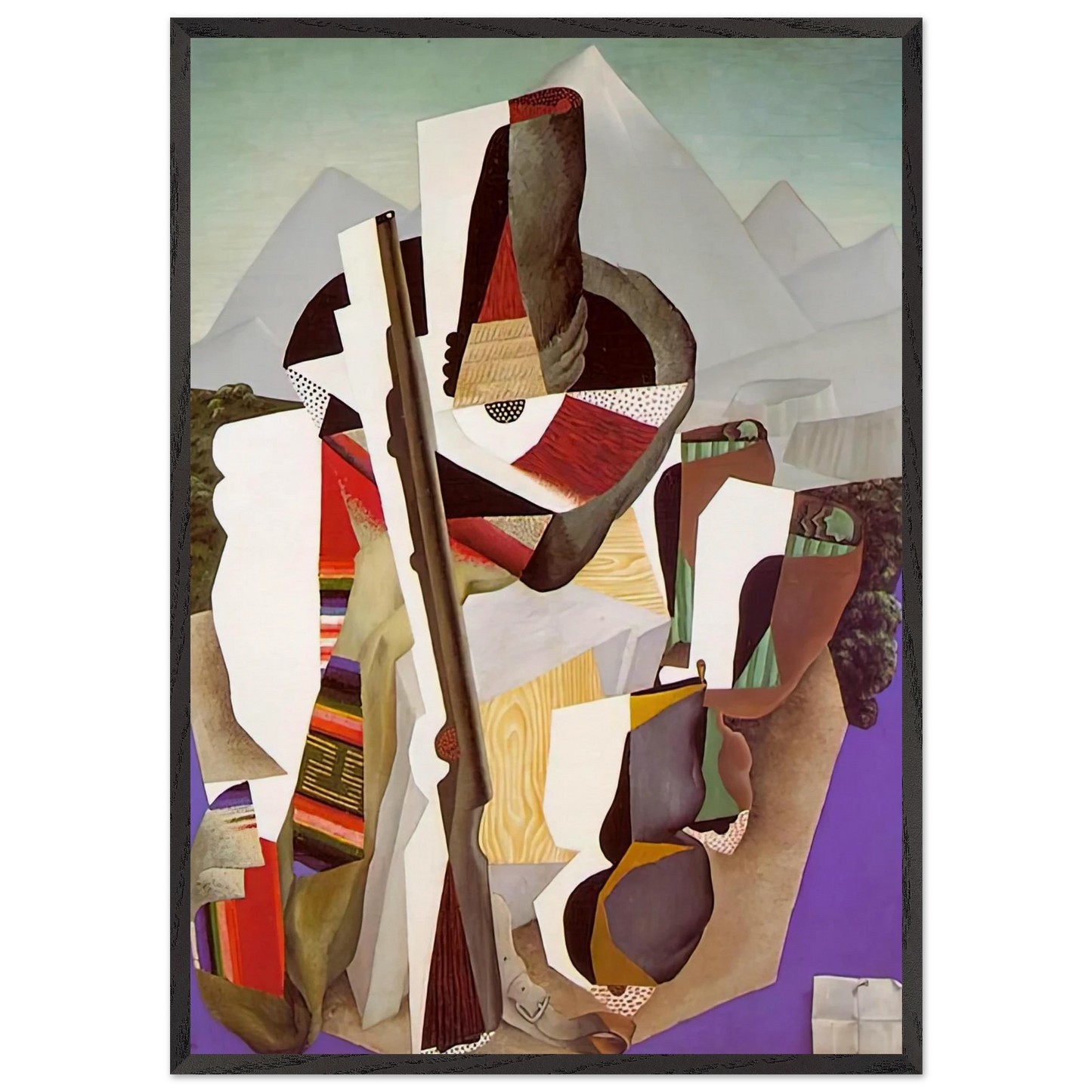 ZAPATISTA LANDSCAPE THE GUERRILLA 1915 - Diego Rivera Framed Art Print – Black Wooden Frame - Default Title - -Framed Art Print