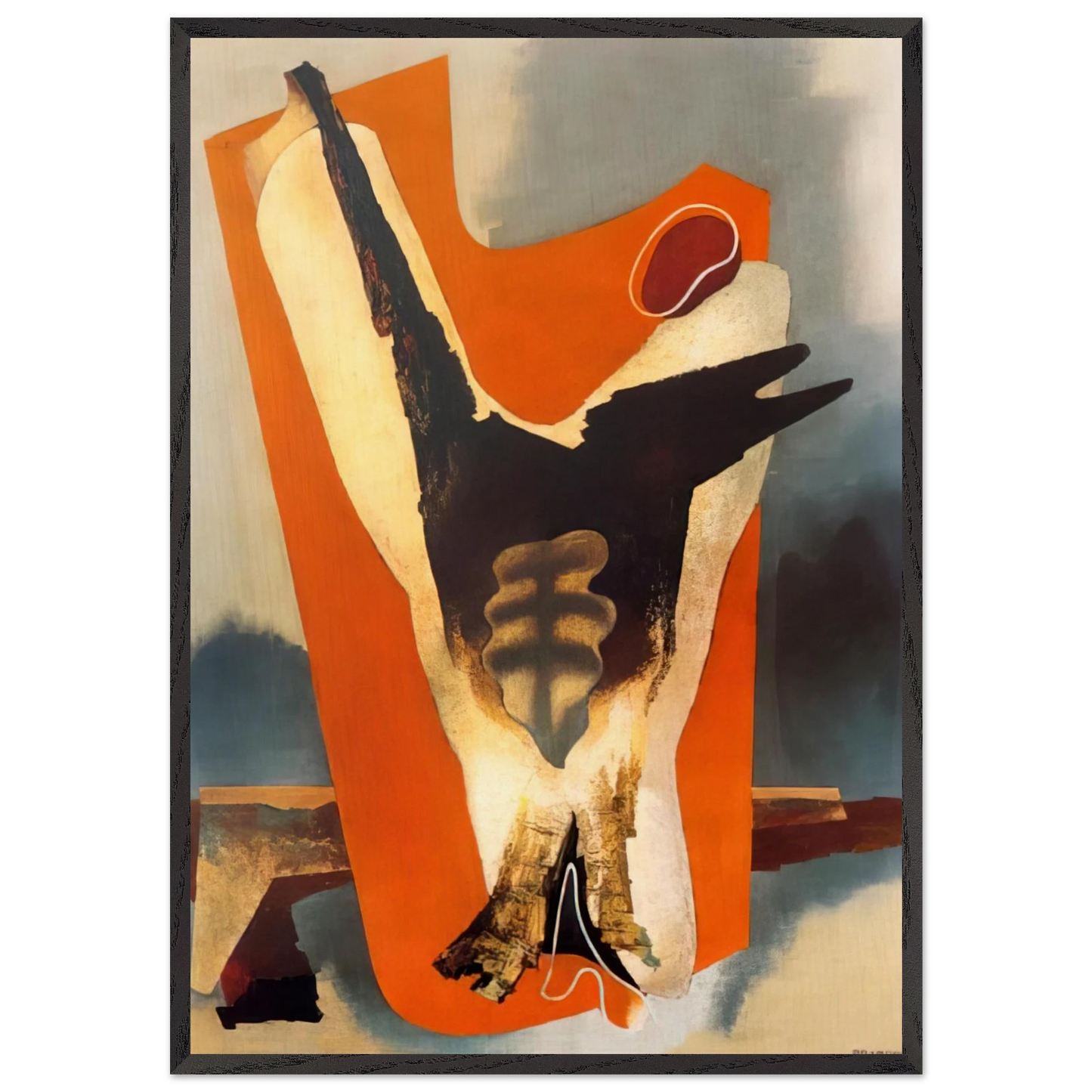 THE FUNERAL OF ROMANTICISM AESTHETIC TRANSFIGURATION 1934 - Enrico Prampolini Framed Art Print – Black Wooden Frame - Default Title - -Framed Art Print