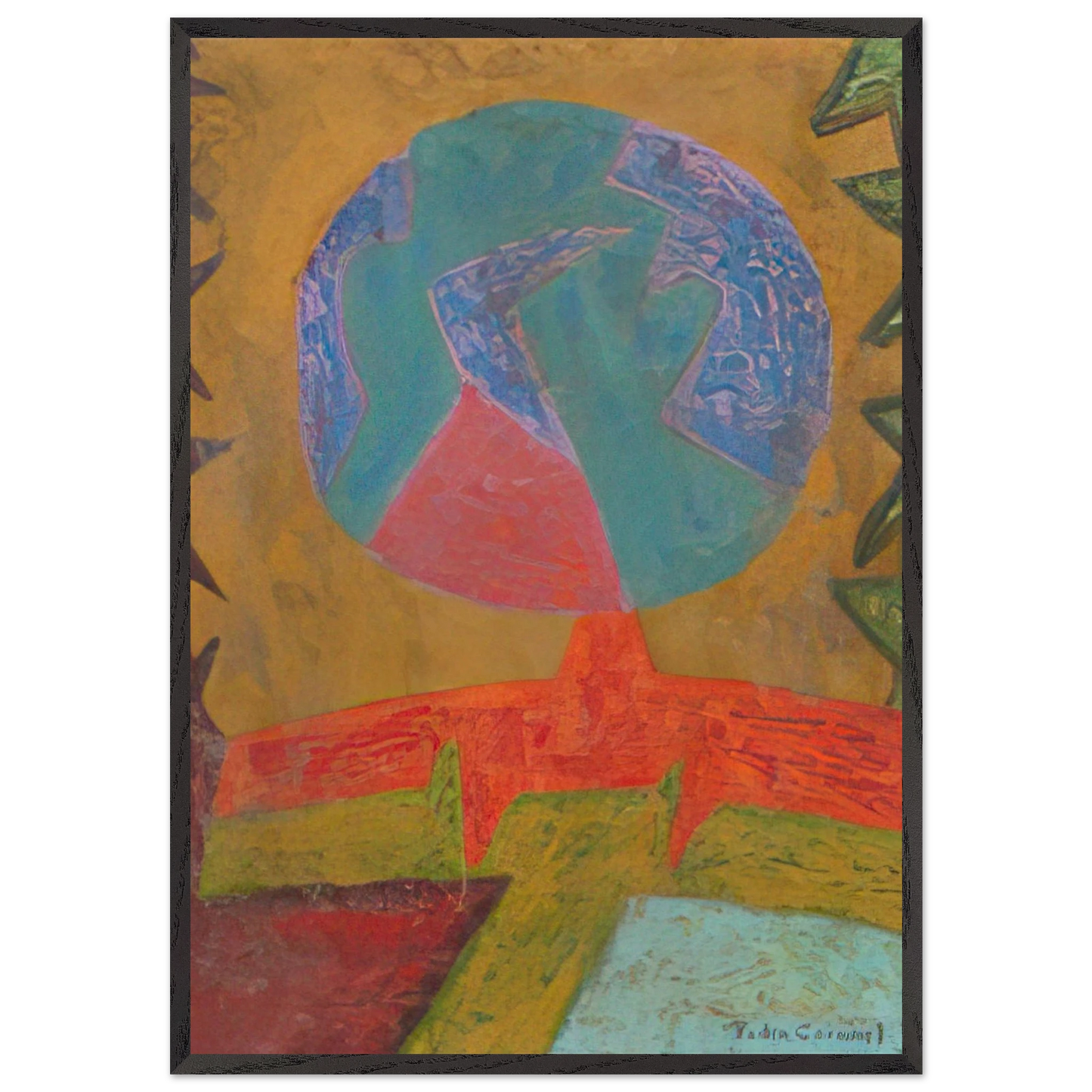 Luna - Pedro Coronel Framed Art Print – Black Wooden Frame - Default Title - -Framed Art Print