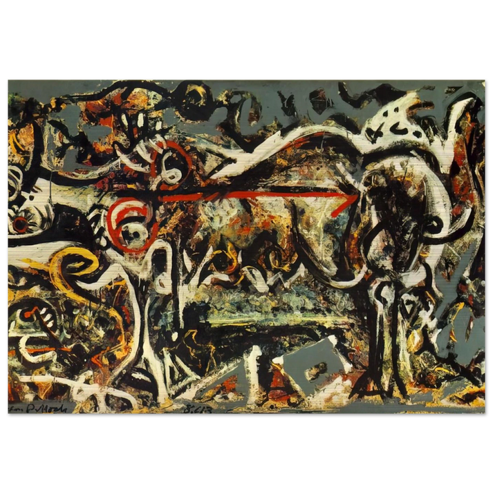 THE SHE WOLF - Jackson Pollock Brushed Aluminum Print - 70x100 cm / 28x40 inches | Jackson Pollock Aluminum Print | Jackson Pollock Prints