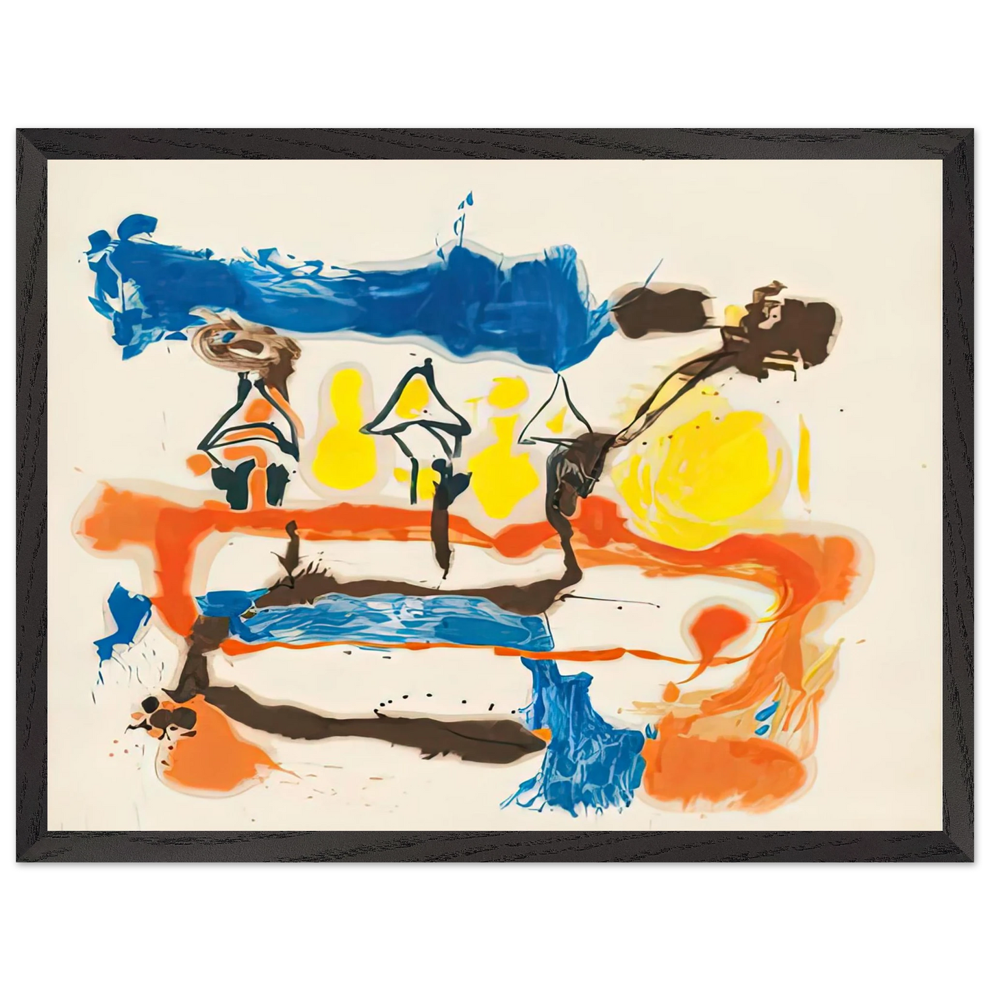 Helen Frankenthaler - Fable, 1961- Wall Art - 60x80 cm / 24x32 inches - Premium Wooden Framed Poster With Fine Art Paper-canvas - Wood frame