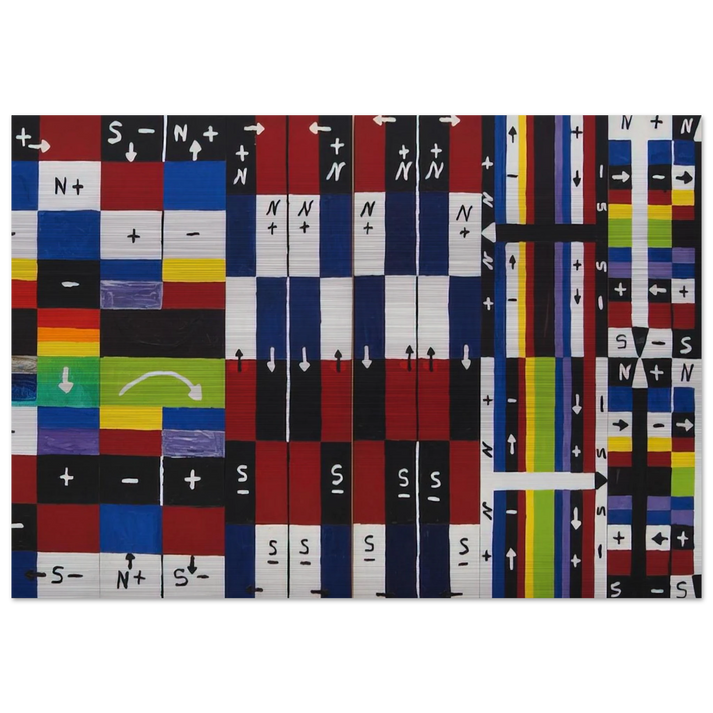 A World in Itself - 1961 - Alfred Jensen Brushed Aluminum Print - 70x100 cm / 28x40 inches | Alfred Jensen Aluminum Print | Alfred Jensen Prints