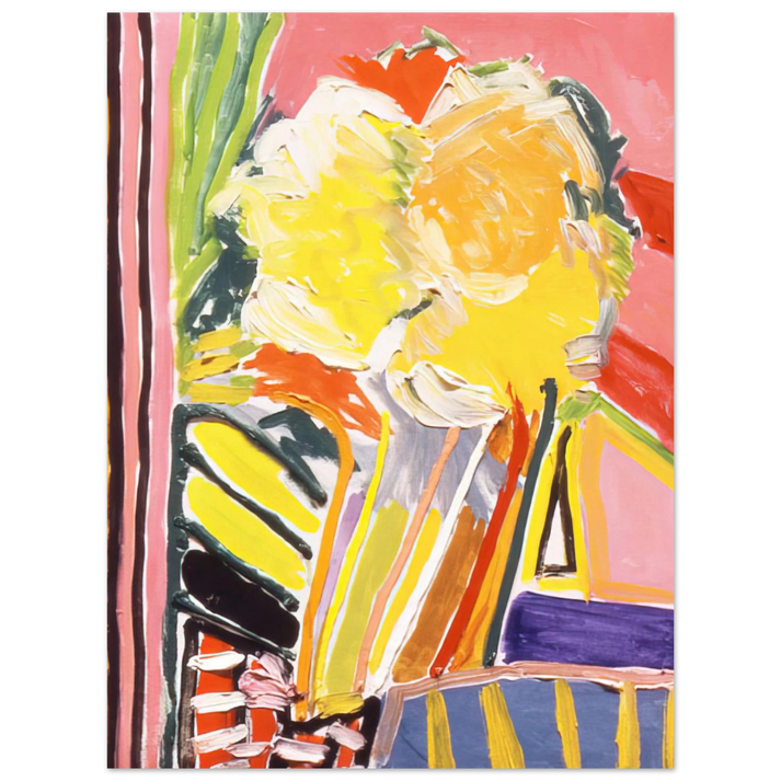 Ronnie Landfield - Pink Flower Painting - 1973 75x100 cm / 30x40inches Fine Art Poster