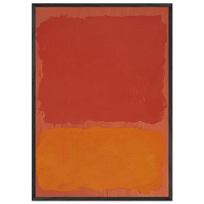Untitled Red and Orange on Salmon - 1969 - Mark Rothko 70x100 cm / 28x40 inches Framed Art Print – Black Wooden Frame