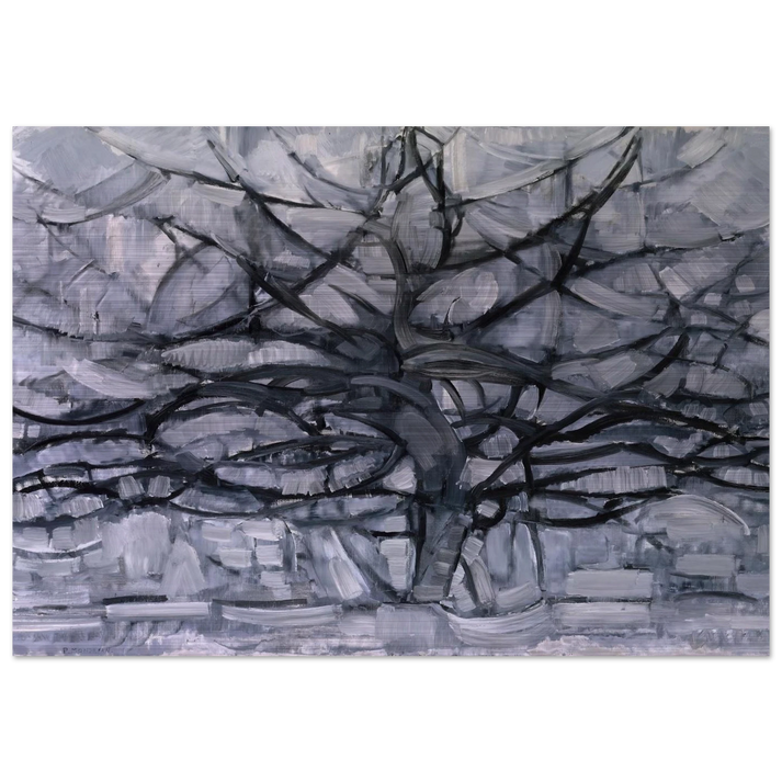 The Gray Tree - Piet Mondrian Brushed Aluminum Print - 70x100 cm / 28x40 inches | Piet Mondrian Aluminum Print | Piet Mondrian Prints