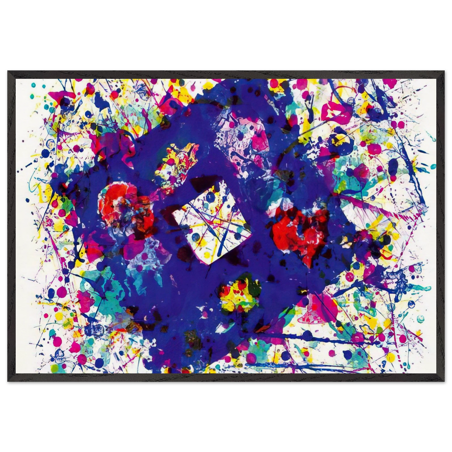 Untitled SF 259 - Sam Francis Framed Art Print – Black Wooden Frame - Default Title - -Framed Art Print