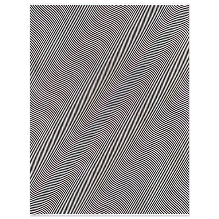 Bridget Riley - UNTITLED DIAGONAL CURVE 1966 75x100 cm / 30x40inches Fine Art Poster