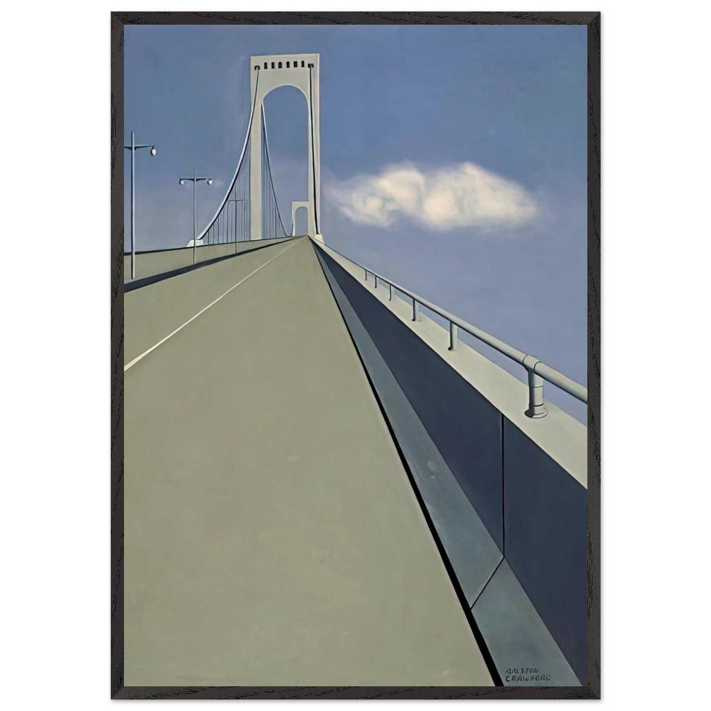 Whitestone Bridge - 1940 - Ralston Crawford Framed Art Print – Black Wooden Frame - Default Title - -Framed Art Print