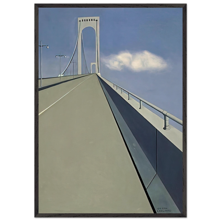 Whitestone Bridge - 1940 - Ralston Crawford 70x100 cm / 28x40 inches Framed Art Print – Black Wooden Frame