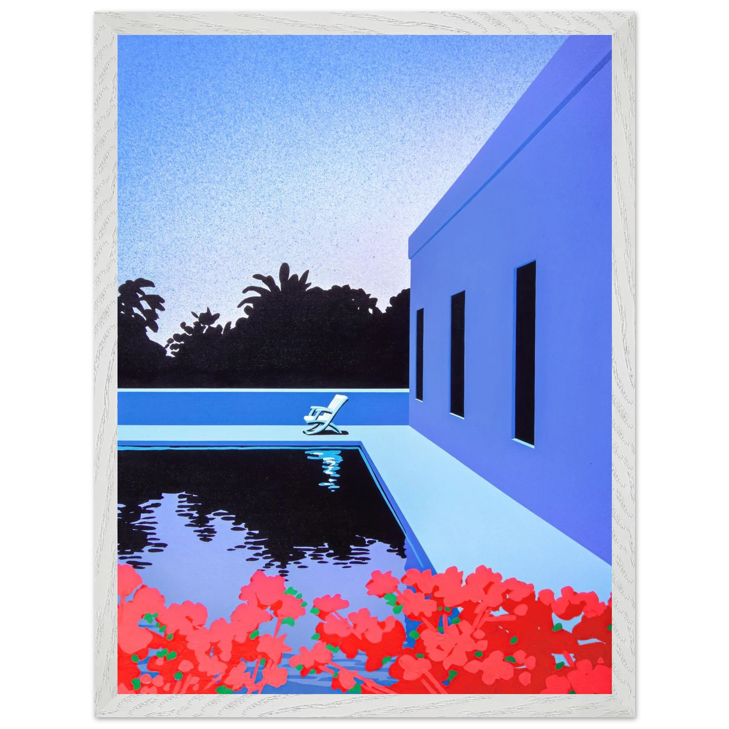Hiroshi Nagai - Longs for Summer Wall Art - 21x29.7 cm / 8x12" - Premium Wooden Framed Poster With Fine Art Paper - Black frame
