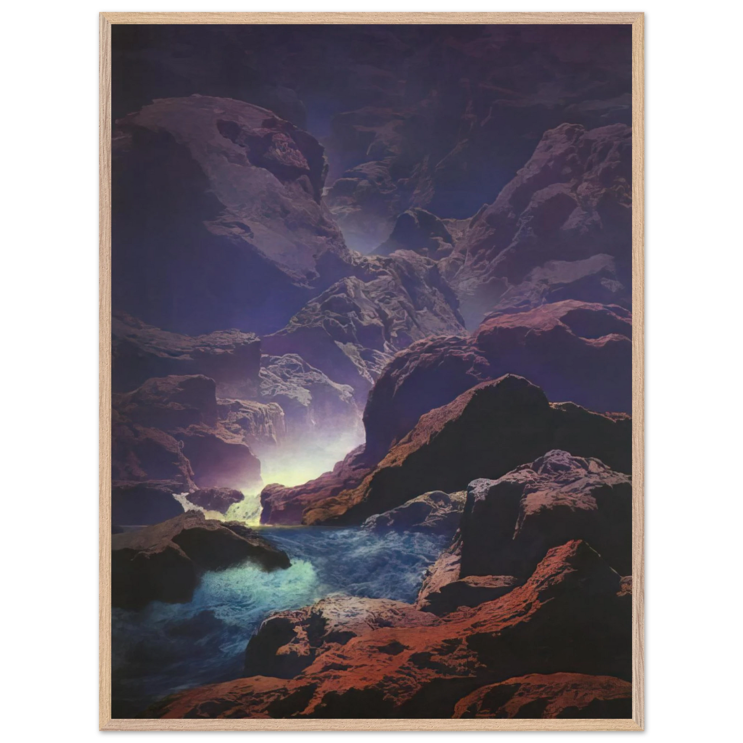 Maxfield Parrish - Moonlight Wall Art - 60x80 cm / 24x32 inches - Fine Art Poster-canvas - -