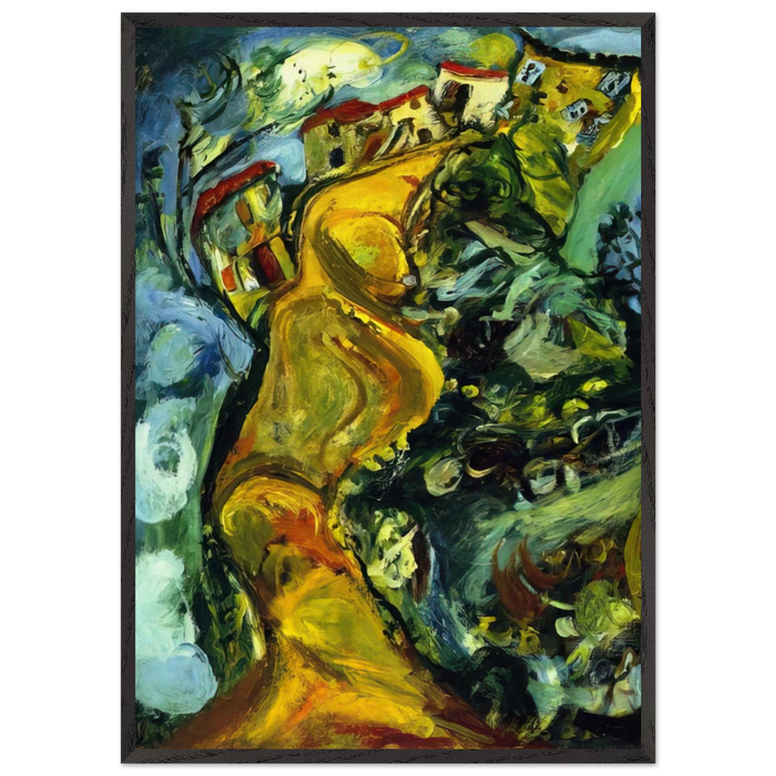 STREET AT CAGNES 1923 - Chaim Soutine 70x100 cm / 28x40 inches Framed Art Print – Black Wooden Frame