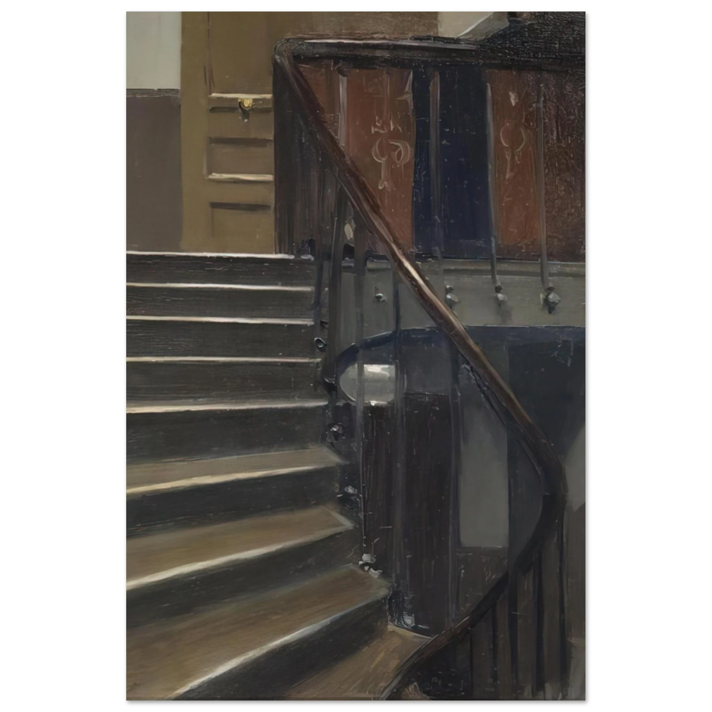 Edward Hopper - Stairway at 48 rue de Lille, Paris Fine Art Poster - 75x100 cm / 30x40 inches