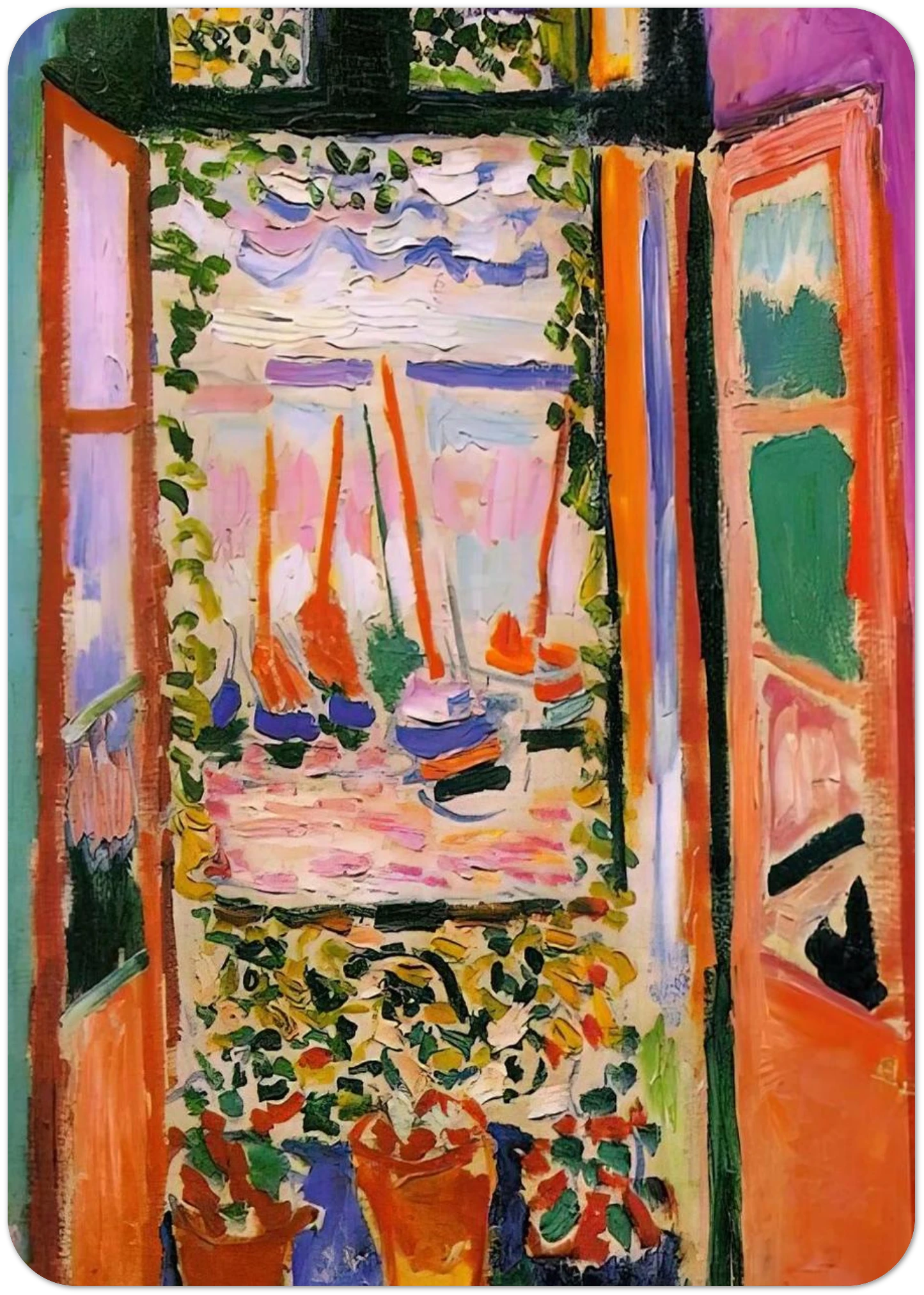 OPEN WINDOW COLLIOURE 1905 By Henri Matisse Pack of 10 Post Cards | Henri Matisse Post Cards | A6 (10.5 x 14.8 cm) - 4.1 x 5.8 inches