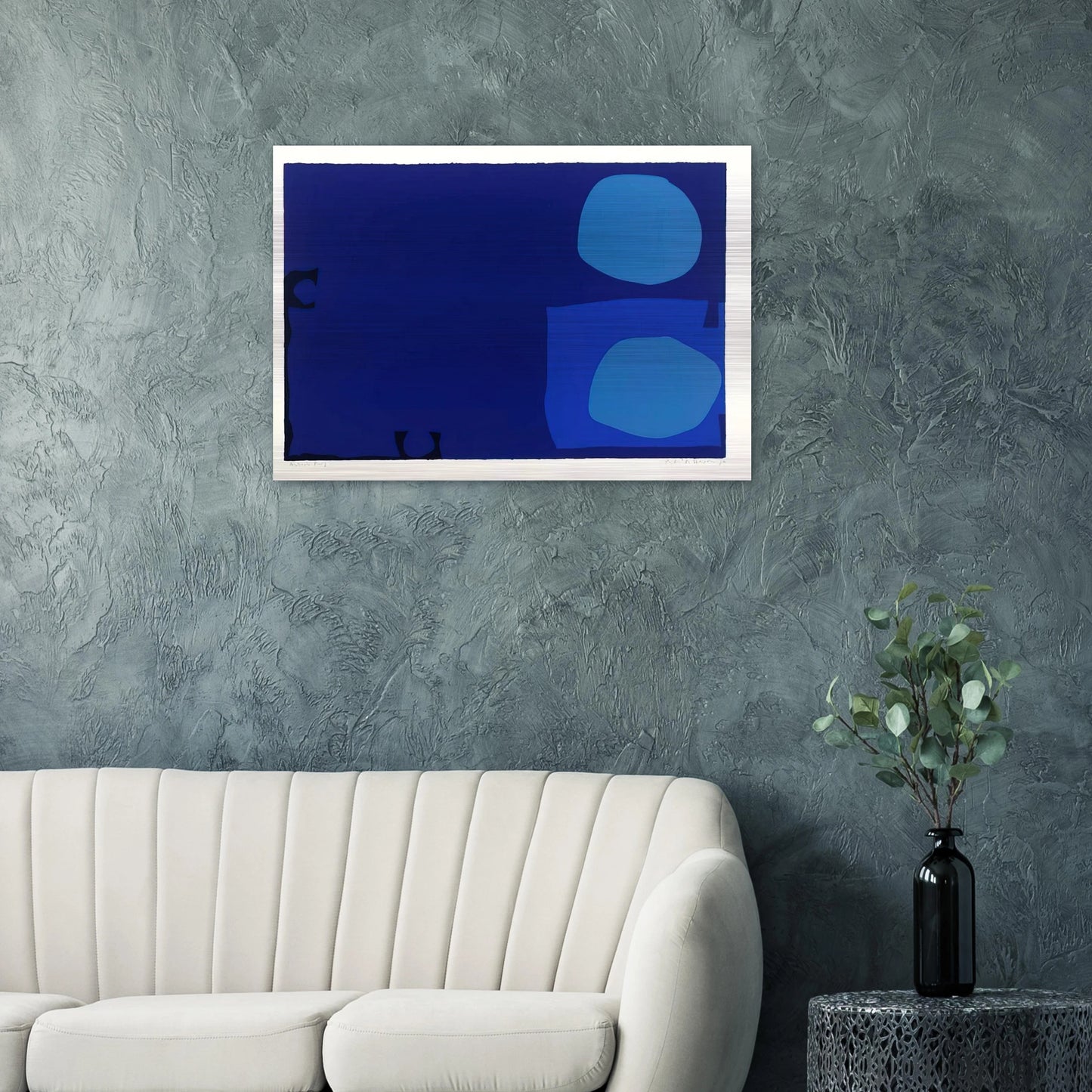 Four Blues Two Discs - 1970 - Patrick Heron Brushed Aluminum Print - 70x100 cm / 28x40 inches | Patrick Heron Aluminum Print | Patrick Heron Prints
