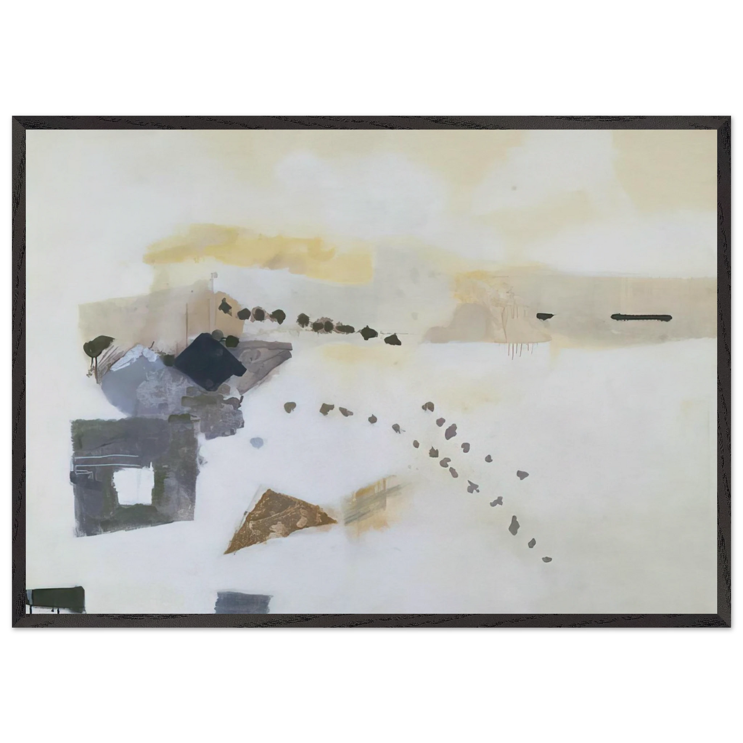 Footsteps - 1954 - Kenzo Okada 70x100 cm / 28x40 inches Framed Art Print – Black Wooden Frame