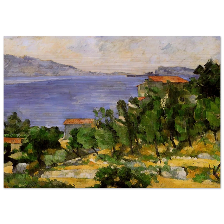 The Bay of L'Estaque from the East - Paul Cézanne Brushed Aluminum Print - 70x100 cm / 28x40 inches | Paul Cézanne Aluminum Print | Paul Cézanne Prints