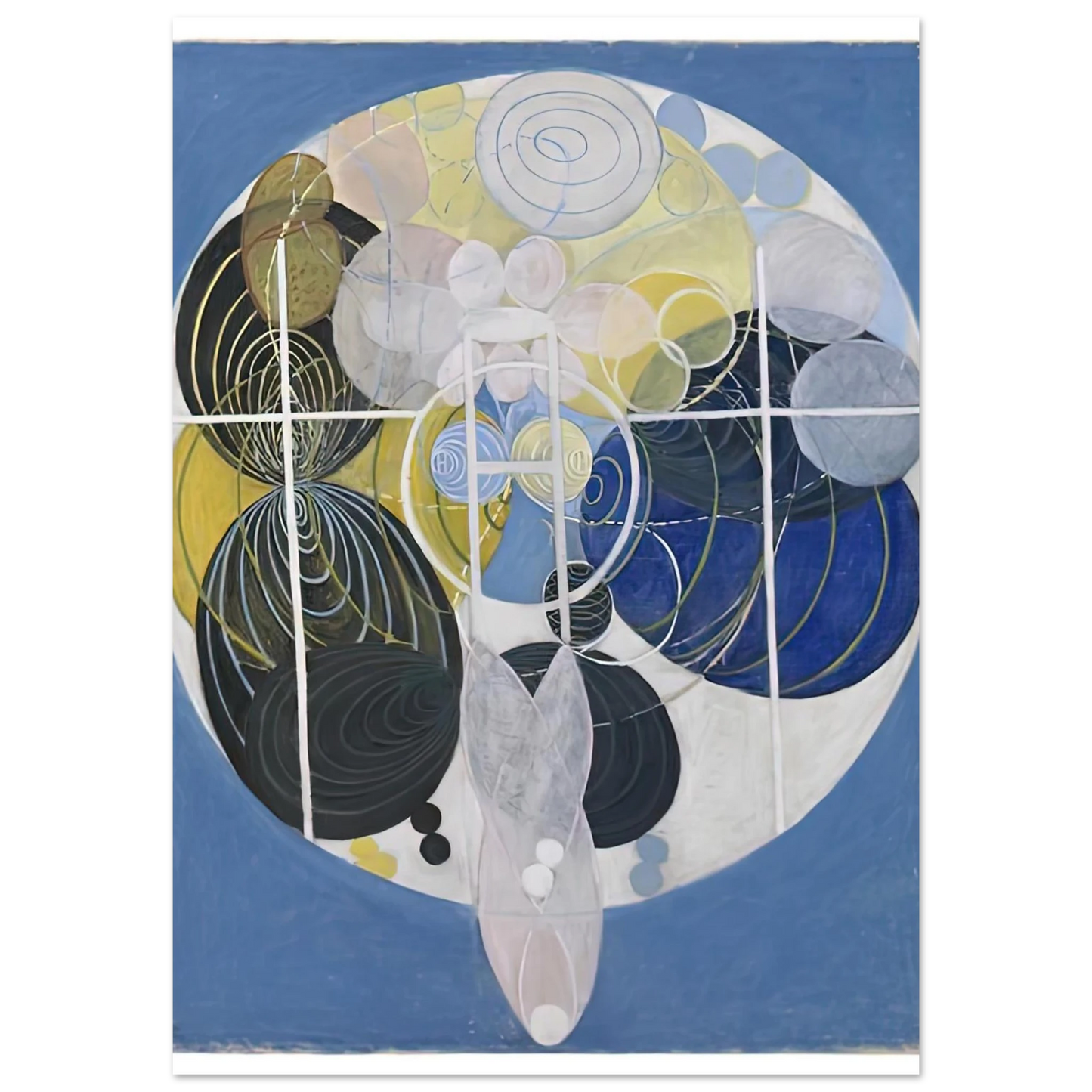 Hilma af Klint - THE LARGE FIGURE PAINTINGS NR 5 1907 Wall art - A3 (29.7 x 42 cm) - Premium Wooden Framed Poster With Fine Art Paper-canvas - Wood frame