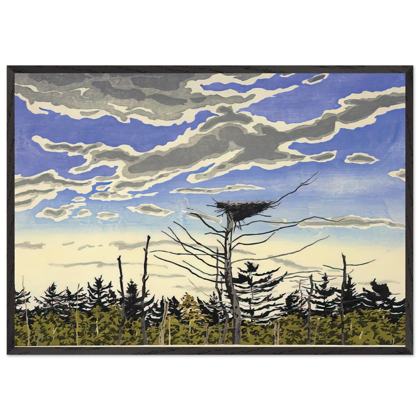 Ospreys Nest - 1980 - Neil Welliver 70x100 cm / 28x40 inches Framed Art Print – Black Wooden Frame