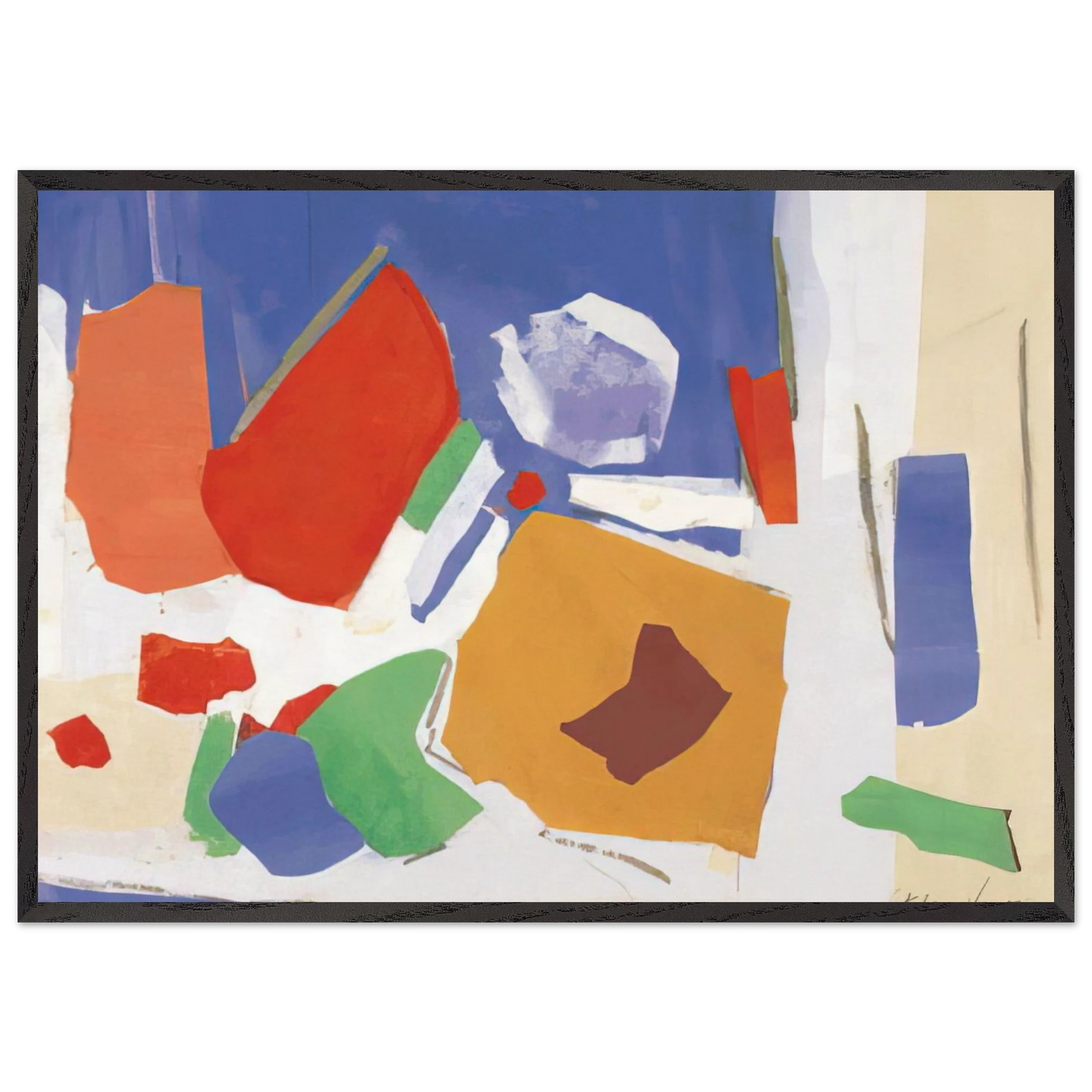 UNTITLED 1988 N2 - Esteban Vicente 70x100 cm / 28x40 inches Framed Art Print – Black Wooden Frame