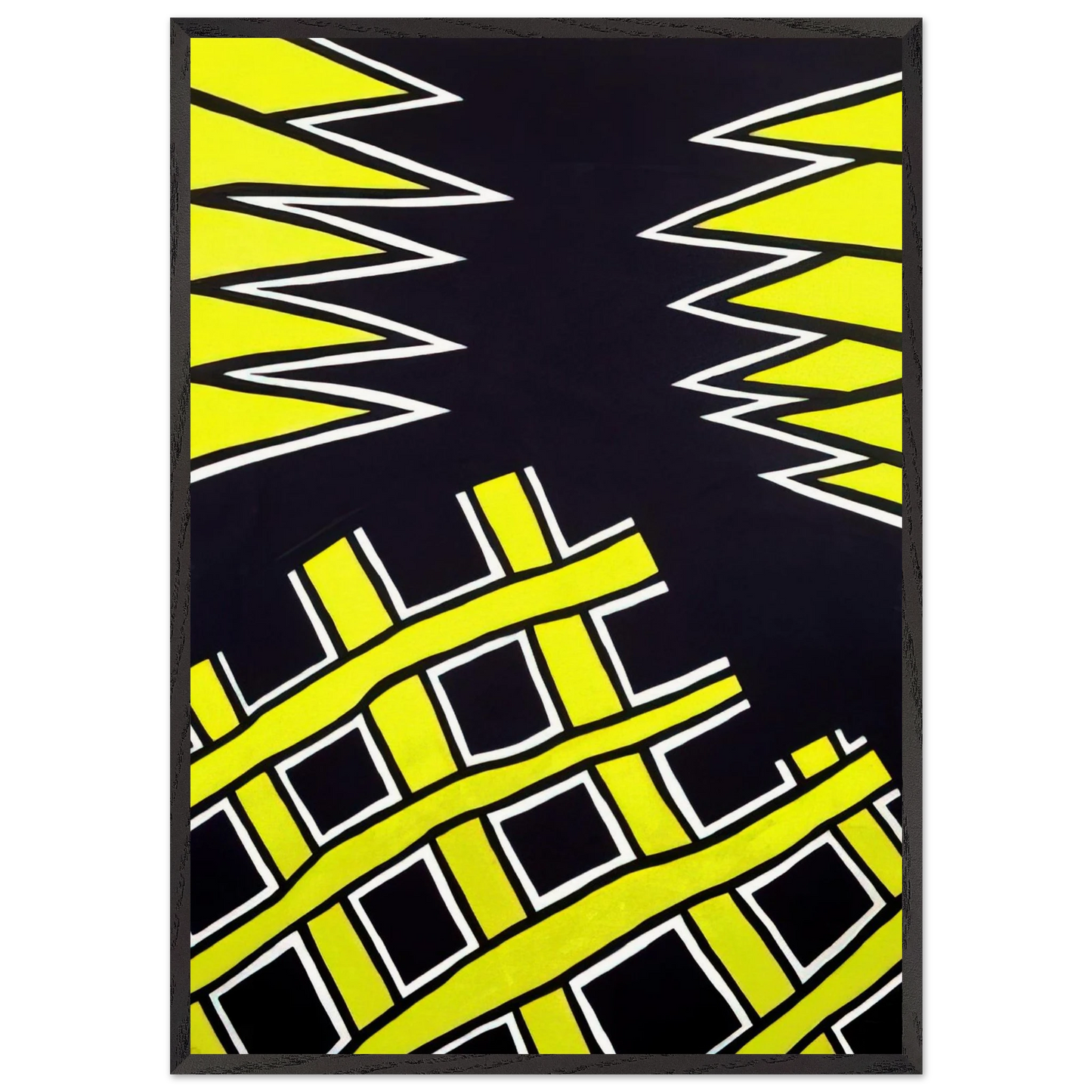 Untitled - 1962 N13 - Nicholas Krushenick Framed Art Print – Black Wooden Frame - Default Title - -Framed Art Print