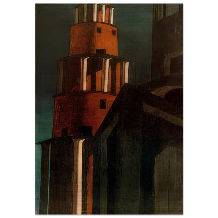 THE TOWER - Giorgio de Chirico Brushed Aluminum Print - 70x100 cm / 28x40 inches | Giorgio de Chirico Aluminum Print | Giorgio de Chirico Prints
