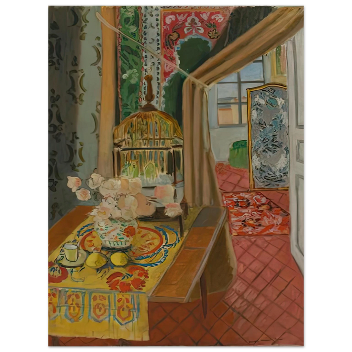 Henri Matisse - INTERIOR FLOWERS AND PARAKEETS 1924 75x100 cm / 30x40inches Fine Art Poster