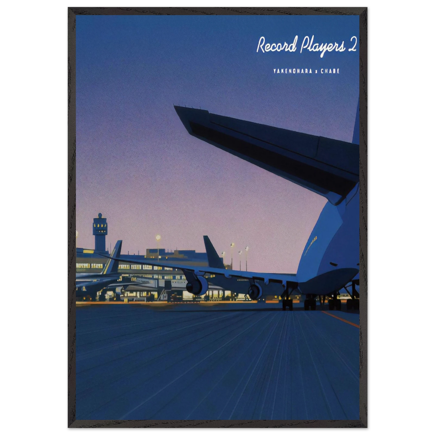 Taxiway N1 - Hiroshi Nagai 70x100 cm / 28x40 inches Framed Art Print – Black Wooden Frame