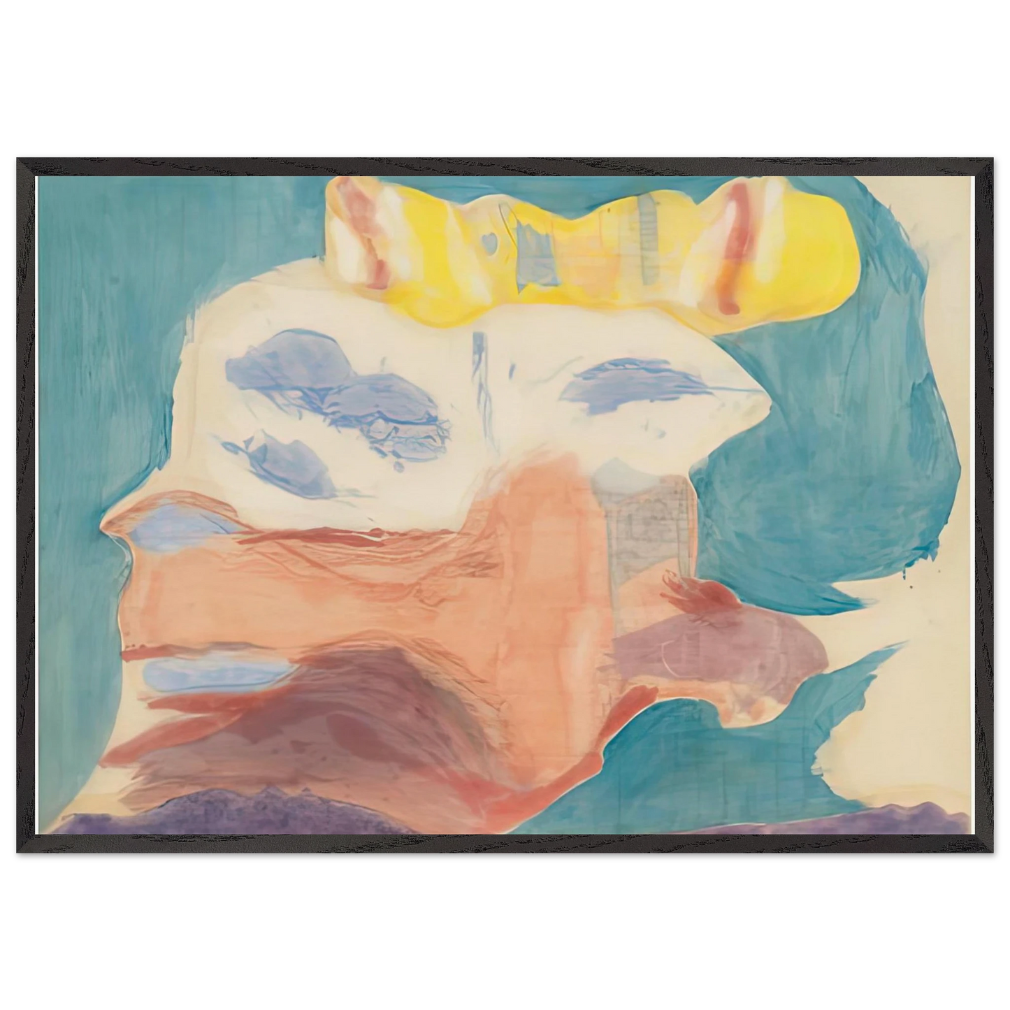Sea Goddess 1963- - Helen Frankenthaler 70x100 cm / 28x40 inches Framed Art Print – Black Wooden Frame